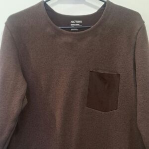 Arc'teryx Dark Brown Crewneck Sweater with Chest Pocket